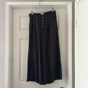 100% Linen cropped wide leg high waisted pants size S